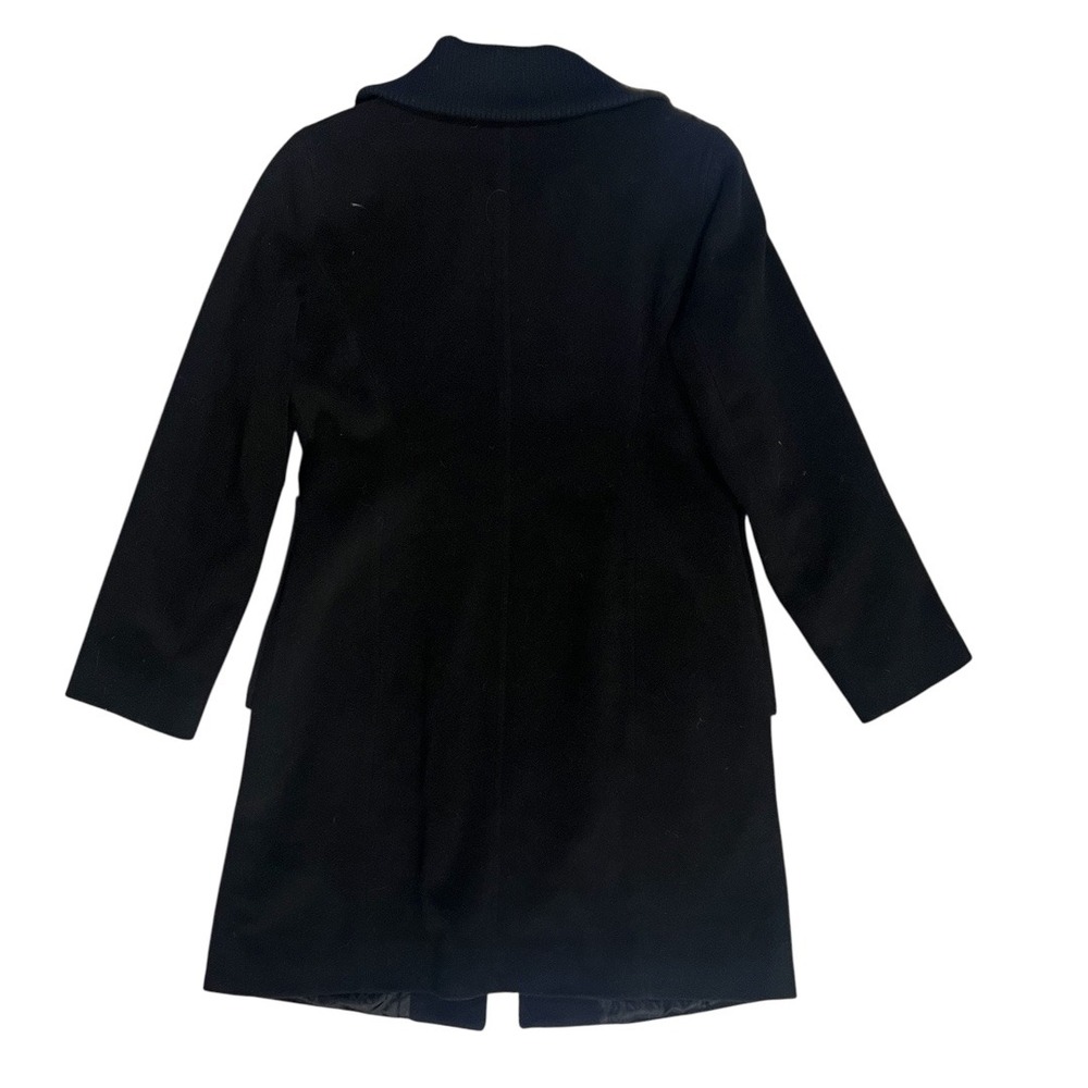 Michael Kors Womens Black 100% Wool Full‎ Zip Ribbed Collar Coat Size 12 - Picture 5 of 8